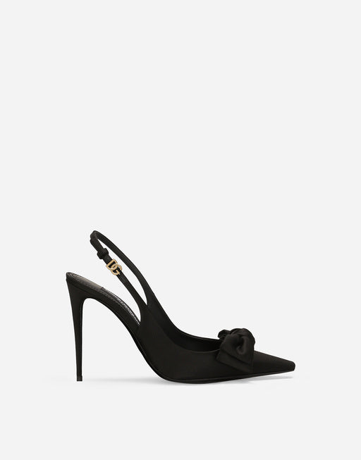 SATIN SLINGBACKS WITH BOW DETAIL