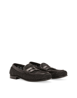 WOVEN RAFFIA LOAFERS