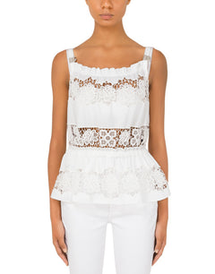 POPLIN TOP WITH OPENWORK EMBROIDERY