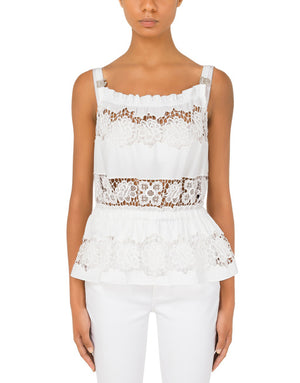 POPLIN TOP WITH OPENWORK EMBROIDERY