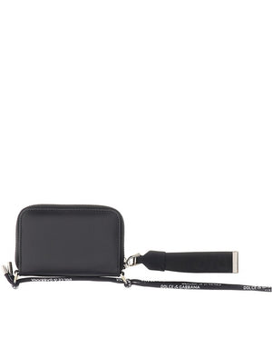 MINI ZIP-AROUND CALFSKIN WALLET WITH LOGO PRINT