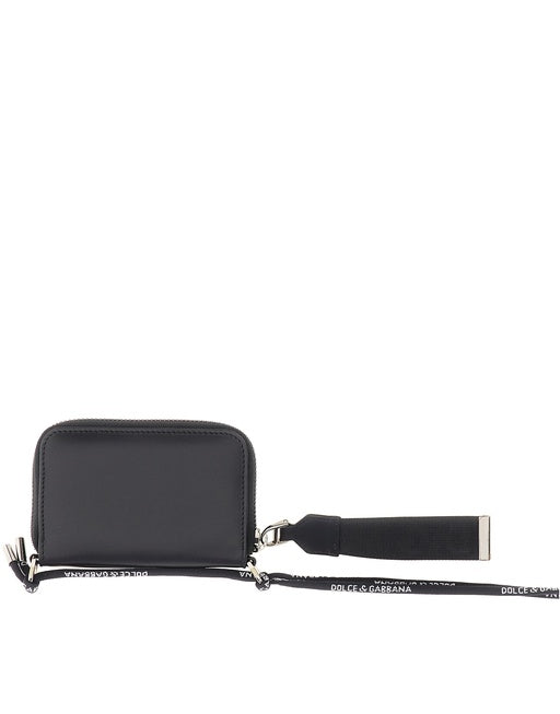 MINI ZIP-AROUND CALFSKIN WALLET WITH LOGO PRINT