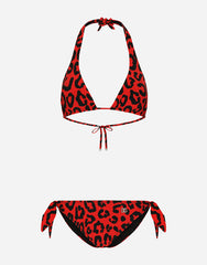 LEOPARD-PRINT PADDED TRIANGLE BIKINI