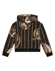 ZIP-UP HOODIE WITH ALL-OVER COIN PRINT