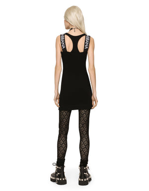 SHORT FULL MILANO DRESS WITH BRANDED STRAPS