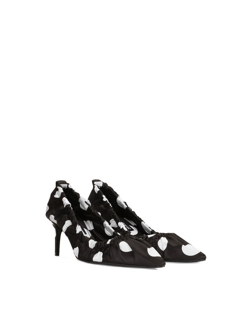 PRINTED SATIN PUMPS