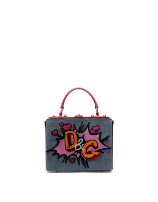 VELVET DOLCE BOX BAG WITH EMBROIDERY