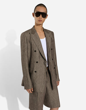 DOUBLE-BREASTED LINEN TAORMINA JACKET