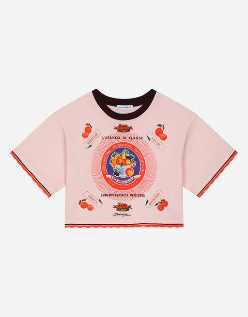 JERSEY T-SHIRT WITH CLASSY ORANGE PRINT