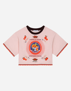 JERSEY T-SHIRT WITH CLASSY ORANGE PRINT