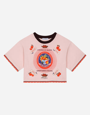 JERSEY T-SHIRT WITH CLASSY ORANGE PRINT