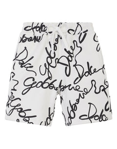 JERSEY JOGGING SHORTS WITH ALL-OVER LOGO PRINT