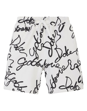 JERSEY JOGGING SHORTS WITH ALL-OVER LOGO PRINT