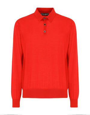 LONG-SLEEVED CASHMERE POLO-SHIRT