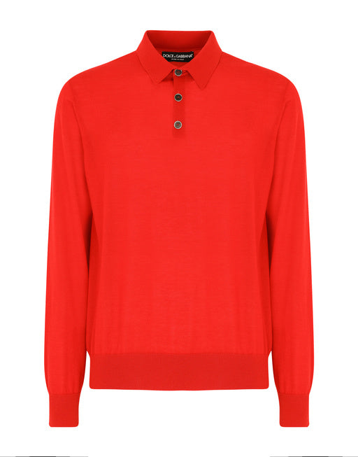 LONG-SLEEVED CASHMERE POLO-SHIRT