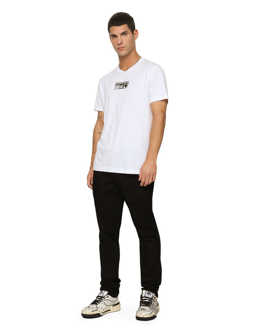 COTTON ROUND-NECK T-SHIRT WITH PRINT