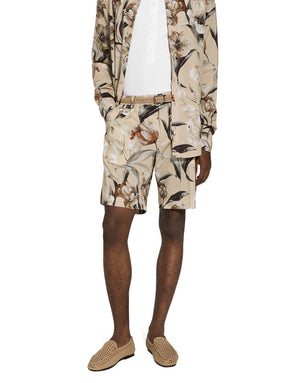 FLORAL-PRINT SILK VANITY SHORTS