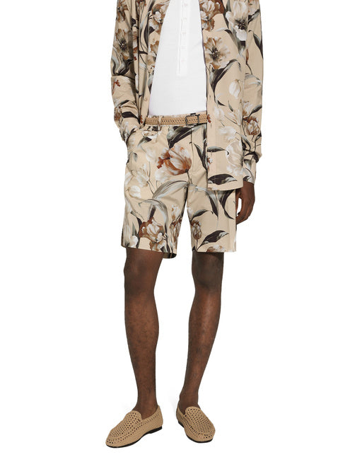 FLORAL-PRINT SILK VANITY SHORTS