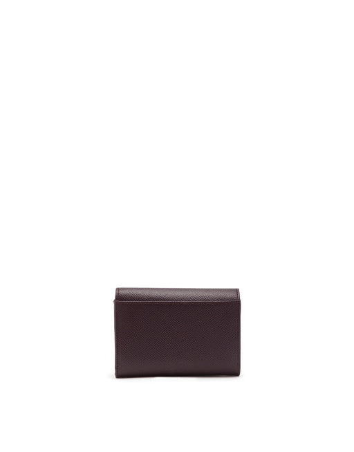 SMALL CONTINENTAL WALLET WITH DG RHINESTONES IN DAUPHINE CALFSKIN