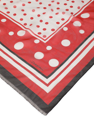 SILK SCARF WITH POLKA-DOT PRINT: 135 X 200CM - 53 X 78 INCHES
