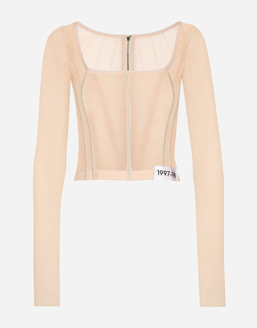 KIM DOLCE&GABBANA GEORGETTE TOP WITH CORSET DETAILING