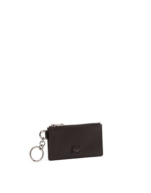 DAUPHINE CALFSKIN CARD HOLDER WITH RING BRANDED PLATE