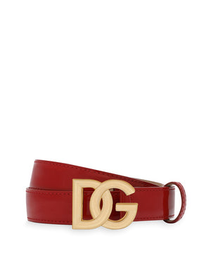 POLISHED CALFSKIN BELT WITH DG LOGO