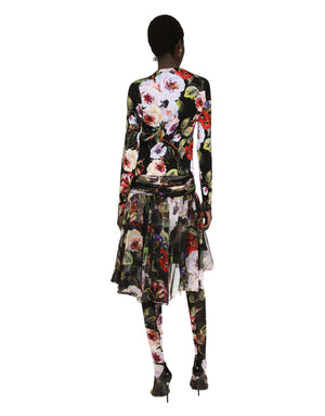 SILK TANK TOP WITH ROSE GARDEN PRINT