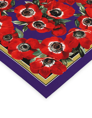 GARDEN-PRINT TWILL SCARF (70 X 70)
