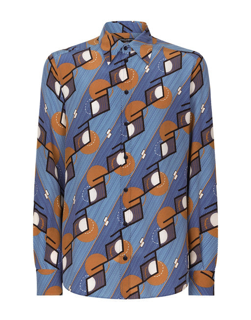 PRINTED SILK MARTINI-FIT SHIRT