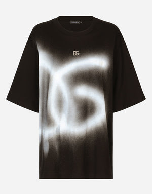 OVERSIZE JERSEY T-SHIRT WITH DG LOGO PRINT