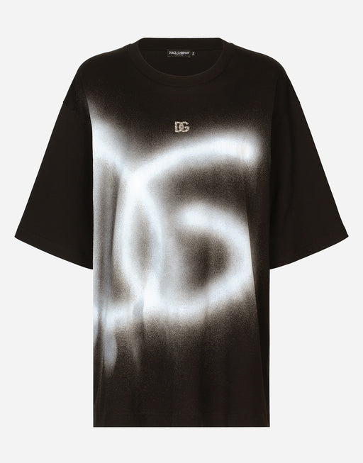 OVERSIZE JERSEY T-SHIRT WITH DG LOGO PRINT