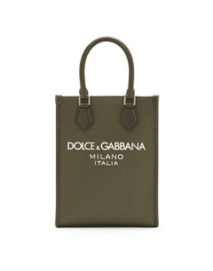 SMALL NYLON BAG WITH RUBBERIZED LOGO