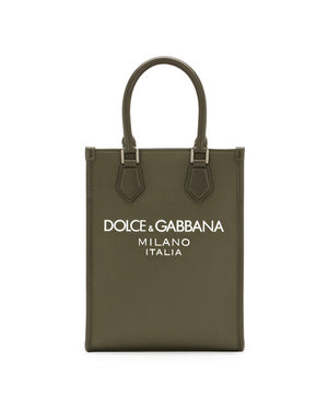 SMALL NYLON BAG WITH RUBBERIZED LOGO