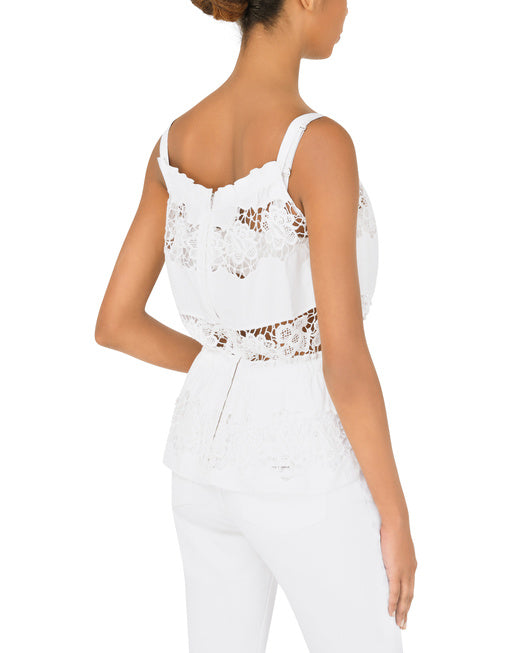 POPLIN TOP WITH OPENWORK EMBROIDERY