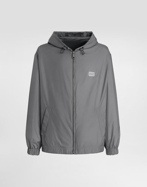 TECHNICAL FABRIC SPORTS JACKET WITH HOOD