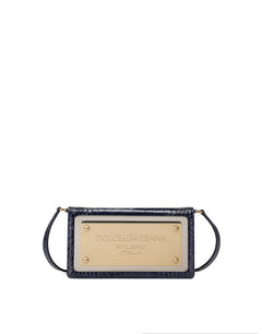 CROCODILE-PRINT CALFSKIN CELL PHONE BAG