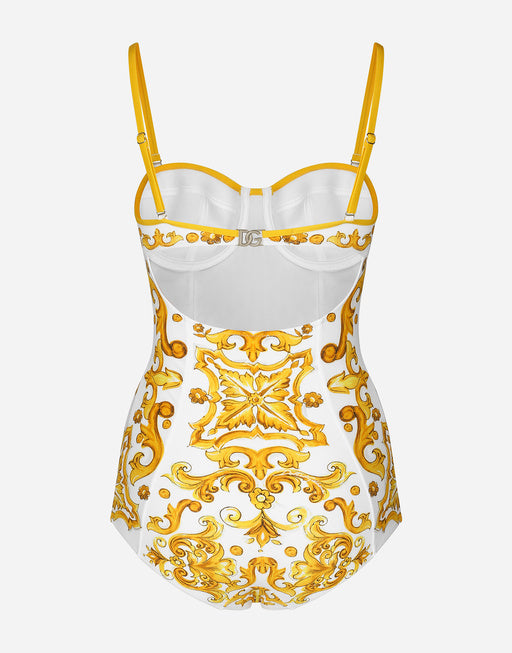 MAJOLICA-PRINT ONE-PIECE SWIMSUIT