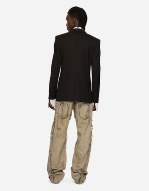 SINGLE-BREASTED STRETCH WOOL SICILIA-FIT TUXEDO JACKET