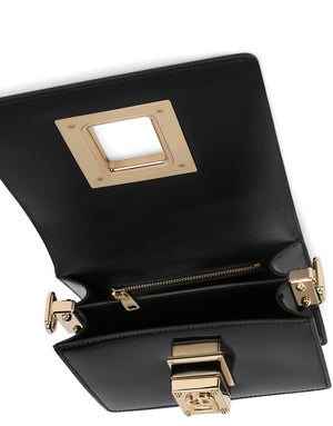 POLISHED CALFSKIN CROSSBODY BAG WITH DG FASTENING