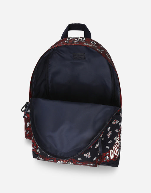 NYLON BACKPACK WITH BANDANNA PRINT