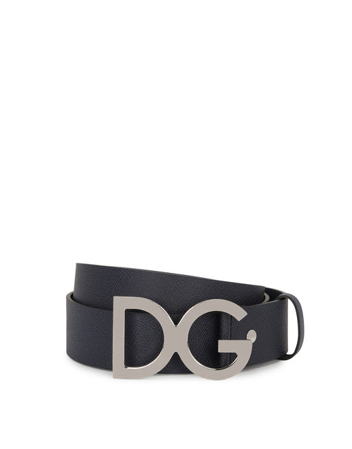 HAMMERED LEATHER BELT DG BUCKLE