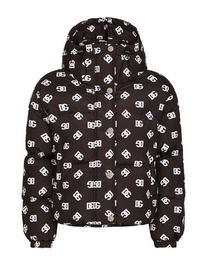 NYLON DOWN JACKET WITH ALL-OVER DG LOGO PRINT
