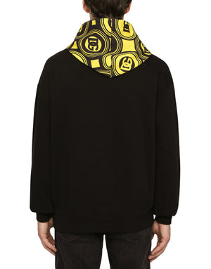 JERSEY HOODIE WITH DG PRINT AND EMBROIDERY