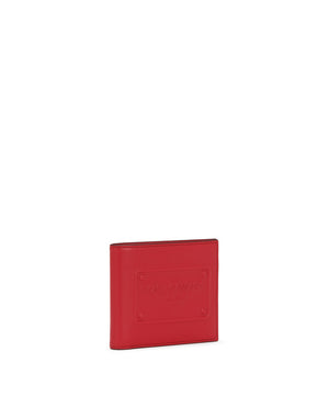 CALFSKIN BIFOLD WALLET WITH RAISED LOGO
