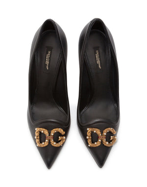CALFSKIN PUMPS WITH DG AMORE LOGO