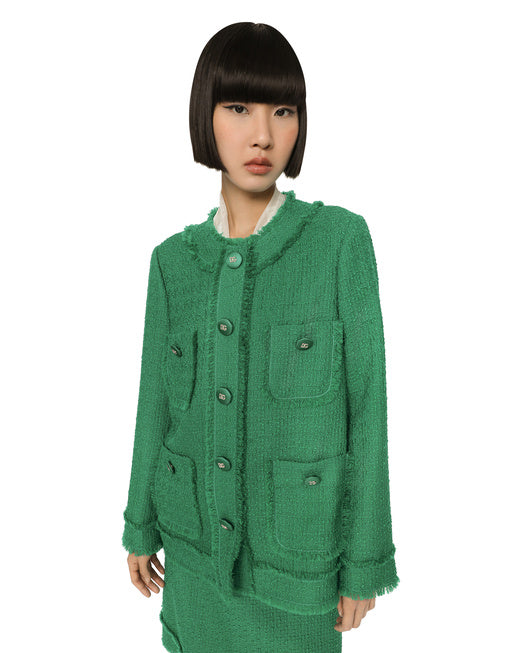 SINGLE-BREASTED RASCHEL TWEED JACKET