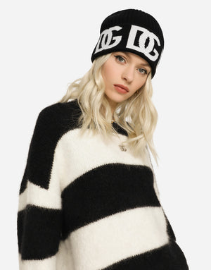 CASHMERE HAT WITH JACQUARD DG LOGO