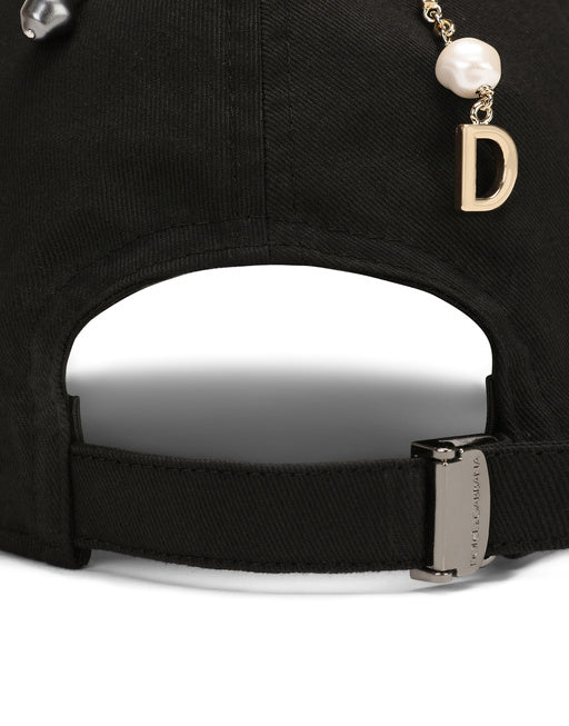 BASEBALL CAP WITH PEARLS AND DG PENDANTS