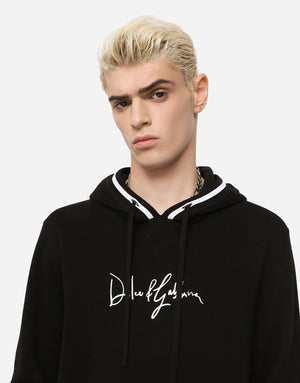 WOOL HOODIE WITH EMBROIDERY